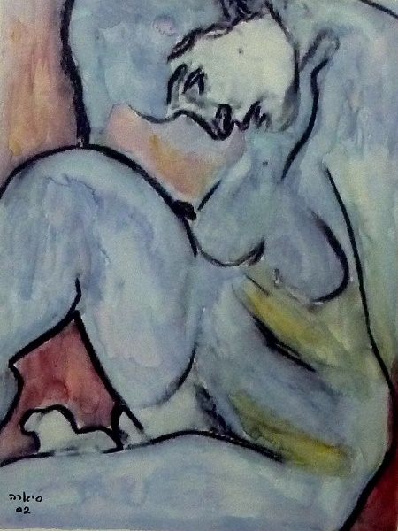 Woman in blue